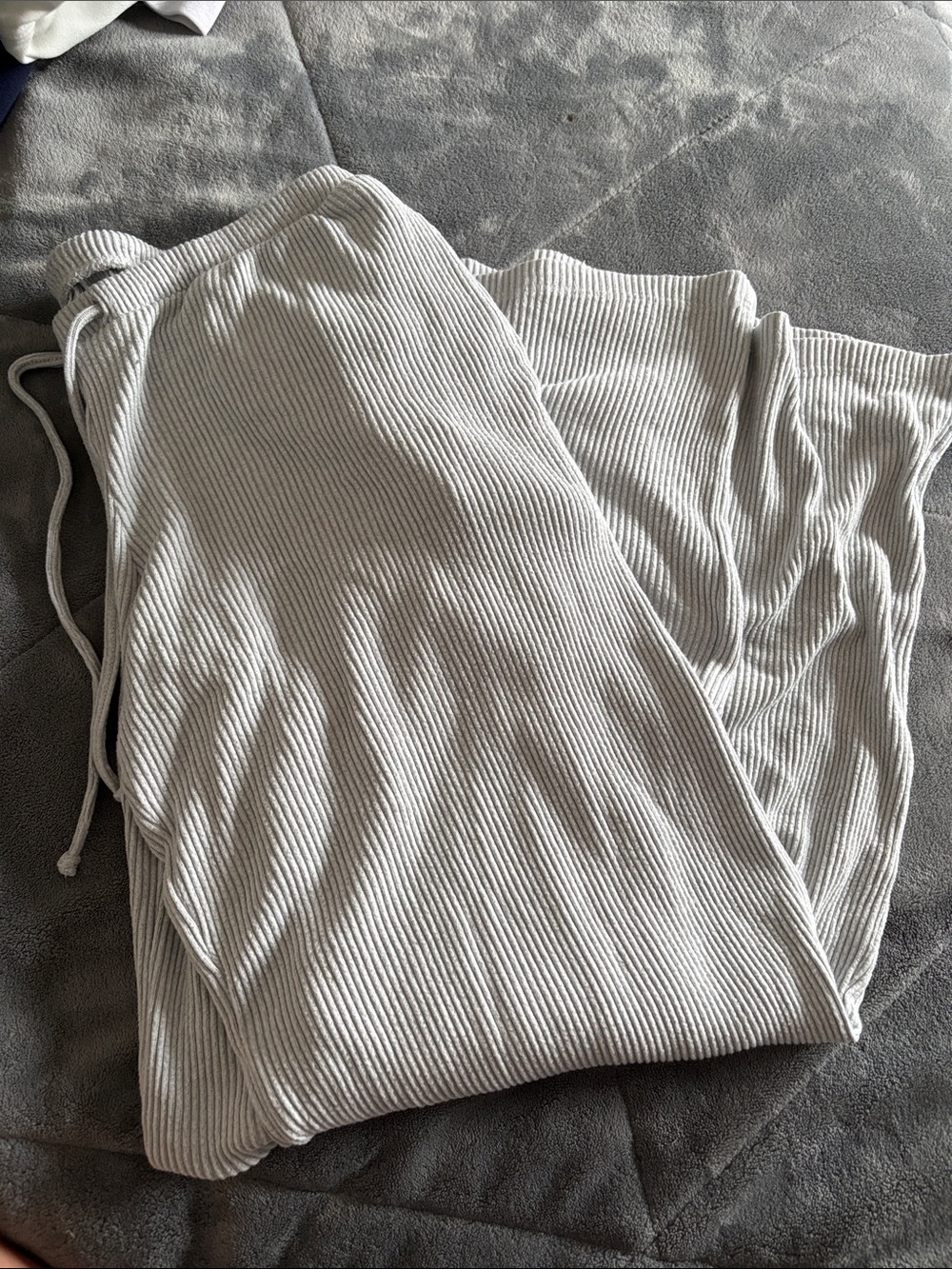 Hollister Ribbed Lounge Pants in Light Gray